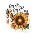 (2 Pack) Sunflower Butterfly Magnets - Pray Always Decor - Floral Art Magnets - 5" On Longest Side - Premium Magnet - for Cars, Refrigerators, Toolboxes, Lockers - Made in USA - MAG16922