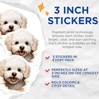 (3 Pack) Bichon Frise Decals - Cute Dog Stickers - Laptop Decal - 3 Inches On Longest Side - Easy Peel & Apply - Made in USA - 3MCS8633