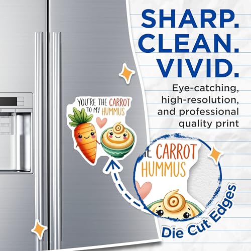 (2 Pack) Carrot to My Hummus Magnets - Cute Kitchen Magnets - Funny Food Magnets - 5" On Longest Side - for Cars, Refrigerators, Toolboxes, Lockers - Made in USA BMCS3376