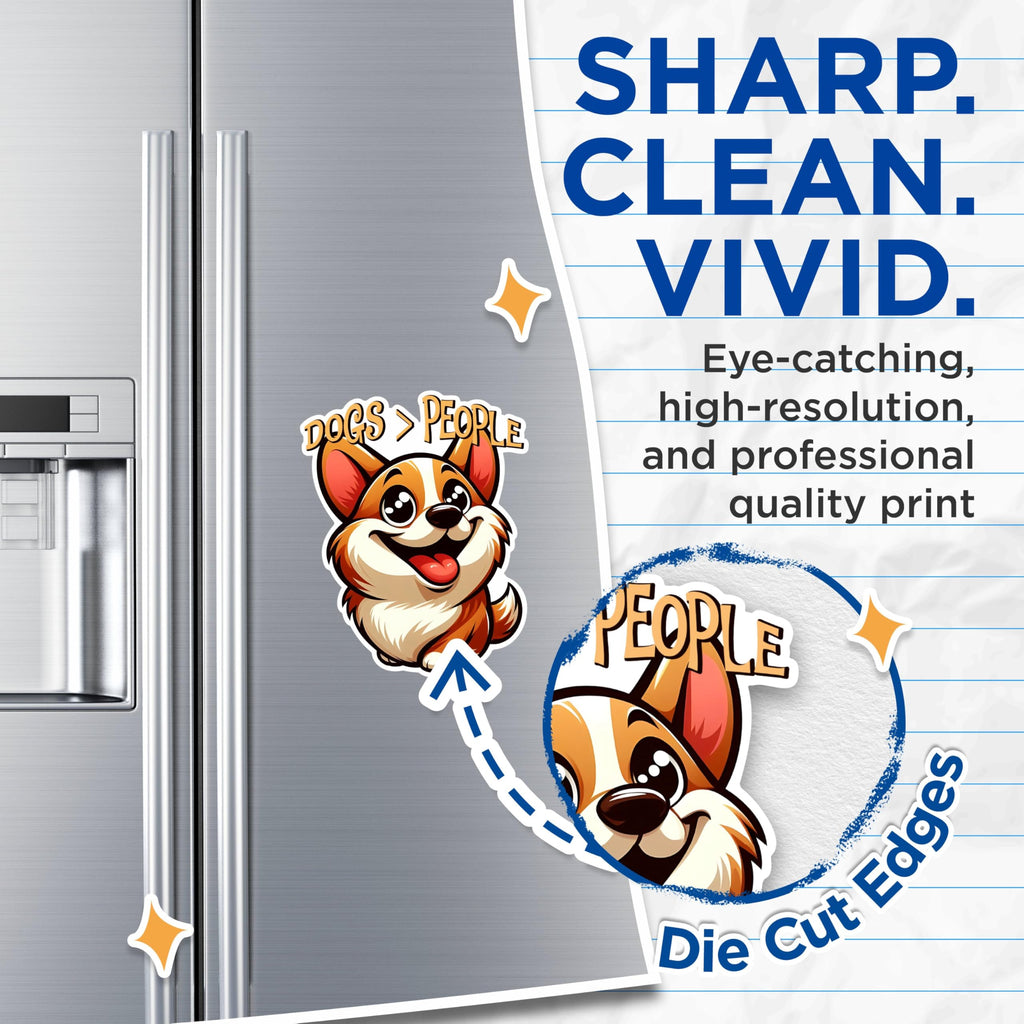 (2 Pack) Dogs Greater Than People Magnets - Cute Dog Lover Magnets - Funny Pet Owner Magnets for Fridge or Locker- 5" On Longest Side - for Fridges, Toolboxes, Cars - Made in USA - MAG2812