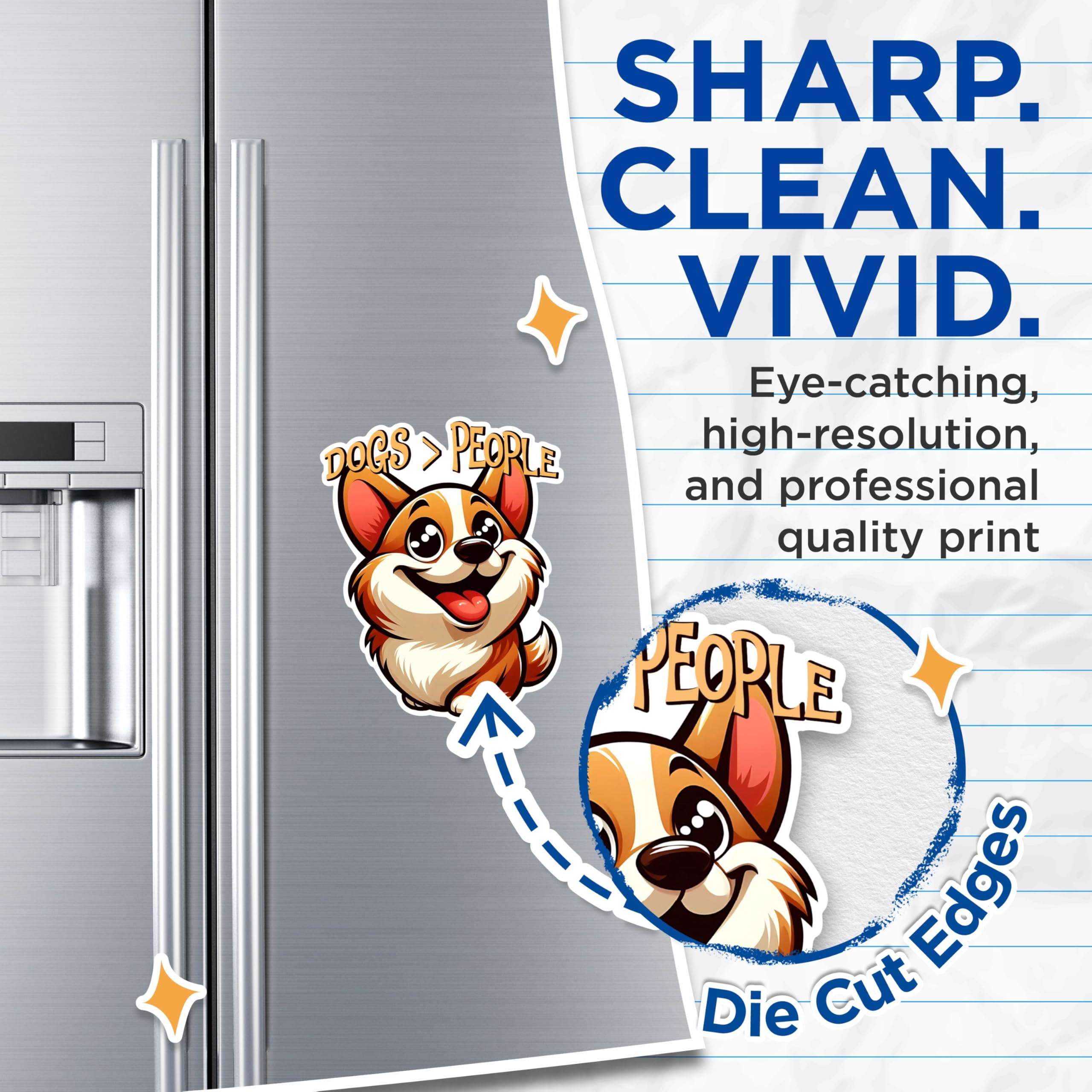 (2 Pack) Dogs Greater Than People Magnets - Cute Dog Lover Magnets - Funny Pet Owner Magnets for Fridge or Locker- 5" On Longest Side - for Fridges, Toolboxes, Cars - Made in USA - MAG2812