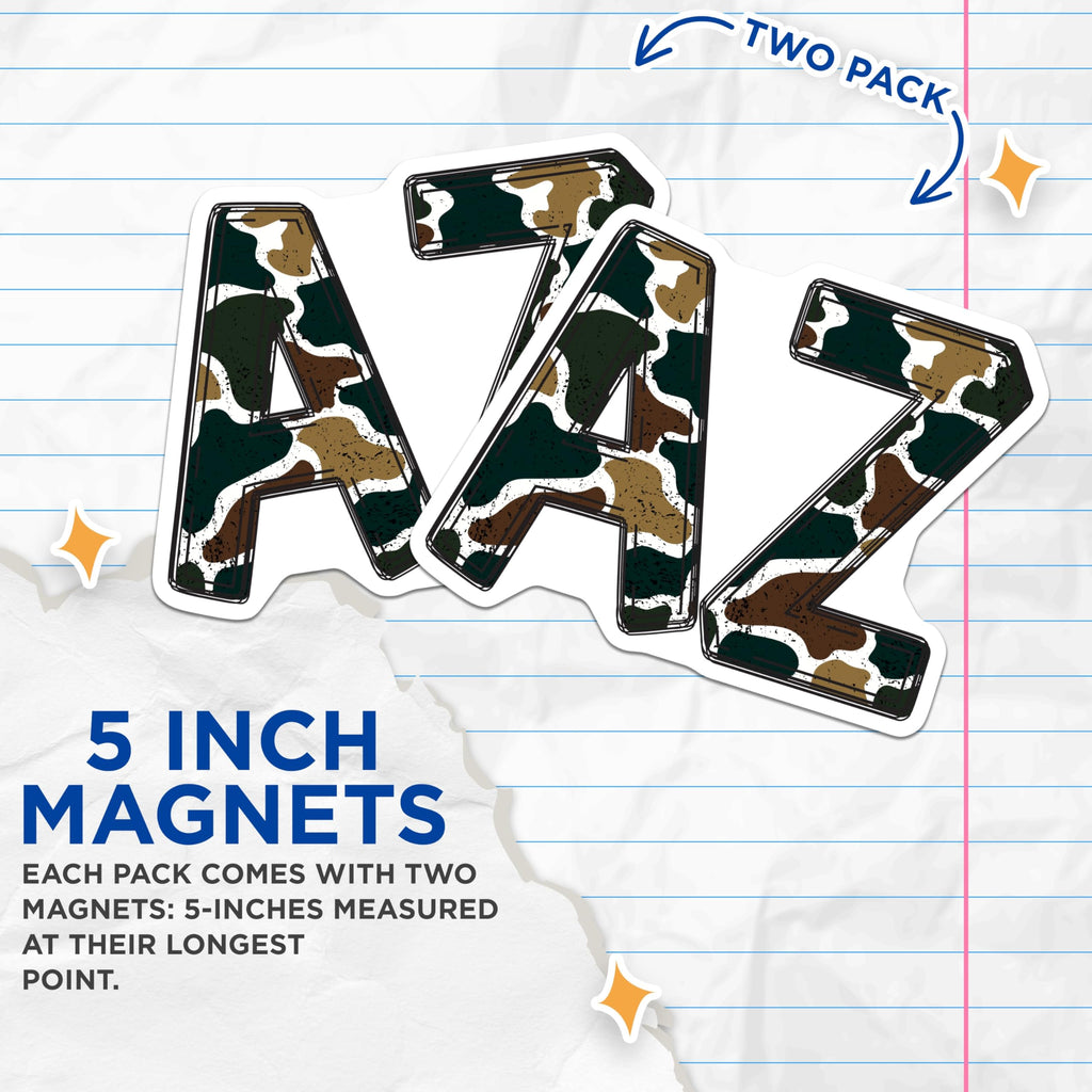 (2 Pack) Arizona AZ Letter Magnets - Camouflage State Pride Decor - Rustic Locker Fridge Accent - 5 Inches On Longest Side - Thick Durable Magnet - Made in USA - MAG20794