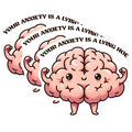 (3 Pack) Brain Decals - Funny Anxiety Quote Stickers - Mental Health Awareness Laptop Decals - 3 Inches On Longest Side - Easy Peel & Apply - Made in USA - 3MCS2033
