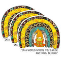 (3 Pack) Gnome Rainbow Decals - Sunflower Leopard Turquoise - Kind Quote Laptop Decal - 3 Inches On Longest Side - Easy Peel & Apply - Made in USA - 3MCS1356
