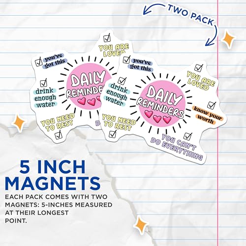 (2 Pack) Daily Reminders Magnets - 5" On Longest Side - for Cars, Fridges, Toolboxes - Made in USA - MAG8318