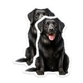 (2 Pack) Black Labrador Retriever Magnets - Happy Dog Lover Kitchen Decor - Canine Portrait Refrigerator Magnets - 5 Inches On Longest Side - Thick Durable Magnet - Made in USA - MAG28246