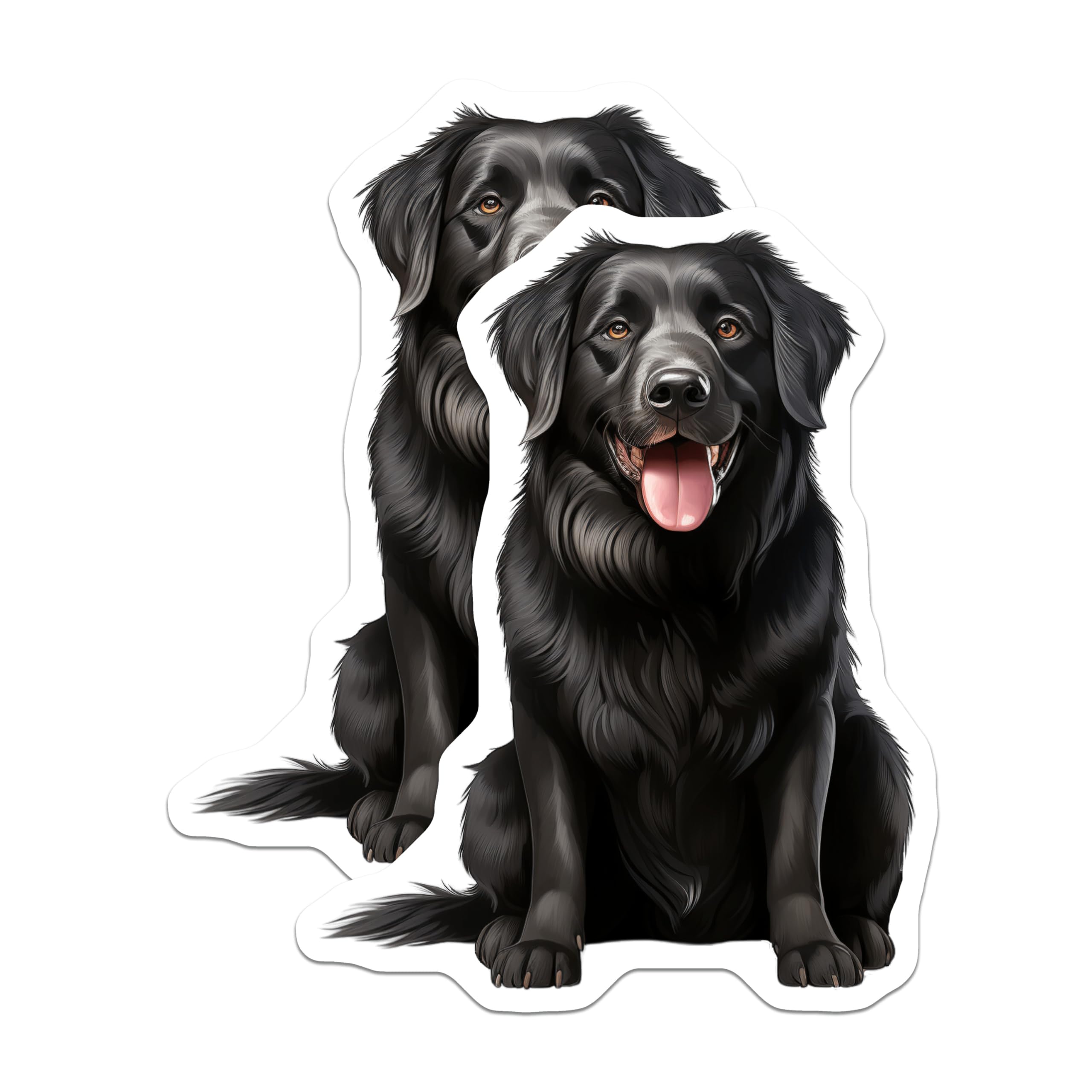(2 Pack) Black Labrador Retriever Magnets - Happy Dog Lover Kitchen Decor - Canine Portrait Refrigerator Magnets - 5 Inches On Longest Side - Thick Durable Magnet - Made in USA - MAG28246