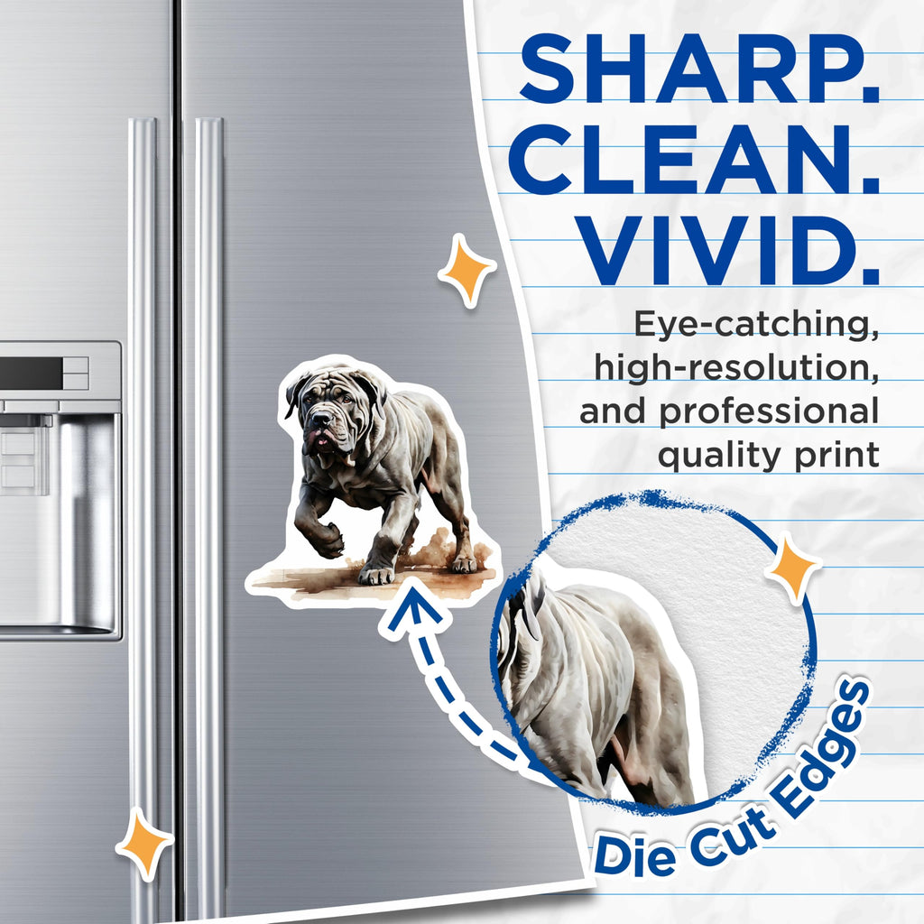 (2 Pack) Neapolitan Mastiff Magnets - Dog Breed Art - Fridge Magnets - 5" On Longest Side - Premium Magnet - for Cars, Refrigerators, Toolboxes, Lockers - Made in USA - MAG14029