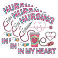 (3 Pack) Nurse Decals - Tie Dye Nursing Heart - Laptop Decal- 3 Inches On Longest Side - Easy Peel & Apply - Made in USA - 3MCS5273