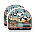 (2 Pack) Mount Dora Florida Magnets - Vintage Travel Souvenir - Lighthouse Gazebo Scene - Festival City Collectible - 5 Inches On Longest Side - Thick Durable Magnet - Made in USA - MAG19146