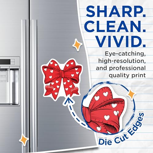 (2 Pack) Cute Bow Heart Magnets - Adorable Red Bow with Hearts Magnets - Playful Heart Design Magnets - 5" On Longest Side - for Cars, Refrigerators, Toolboxes, Lockers - Made in USA MAG3605