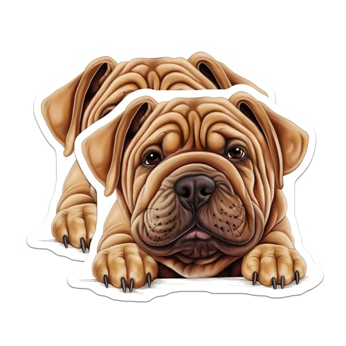 (2 Pack) Dog Lover Magnet - Bulldog Art - Animal Decor - Cute Home Decoration - 5" On Longest Side - Sticks to Smooth Flat Surfaces - Made in USA - MAG10274