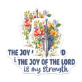 (2 Pack) Scripture Verse Magnets - The Joy of The Lord is My Strength - Christian Faith Floral Sword Accent - 5 Inches On Longest Side - Thick Durable Magnet - Made in USA - MAG24035