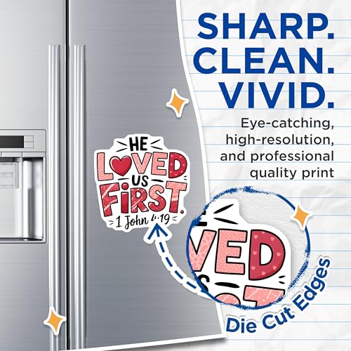 (2 Pack) He Loved Us First Magnets - Christian Faith Fridge Magnets - Scripture Magnets - Inspirational Magnets - 5" On Longest Side - for Cars, Fridges, Toolboxes - Made in USA - MAG3922