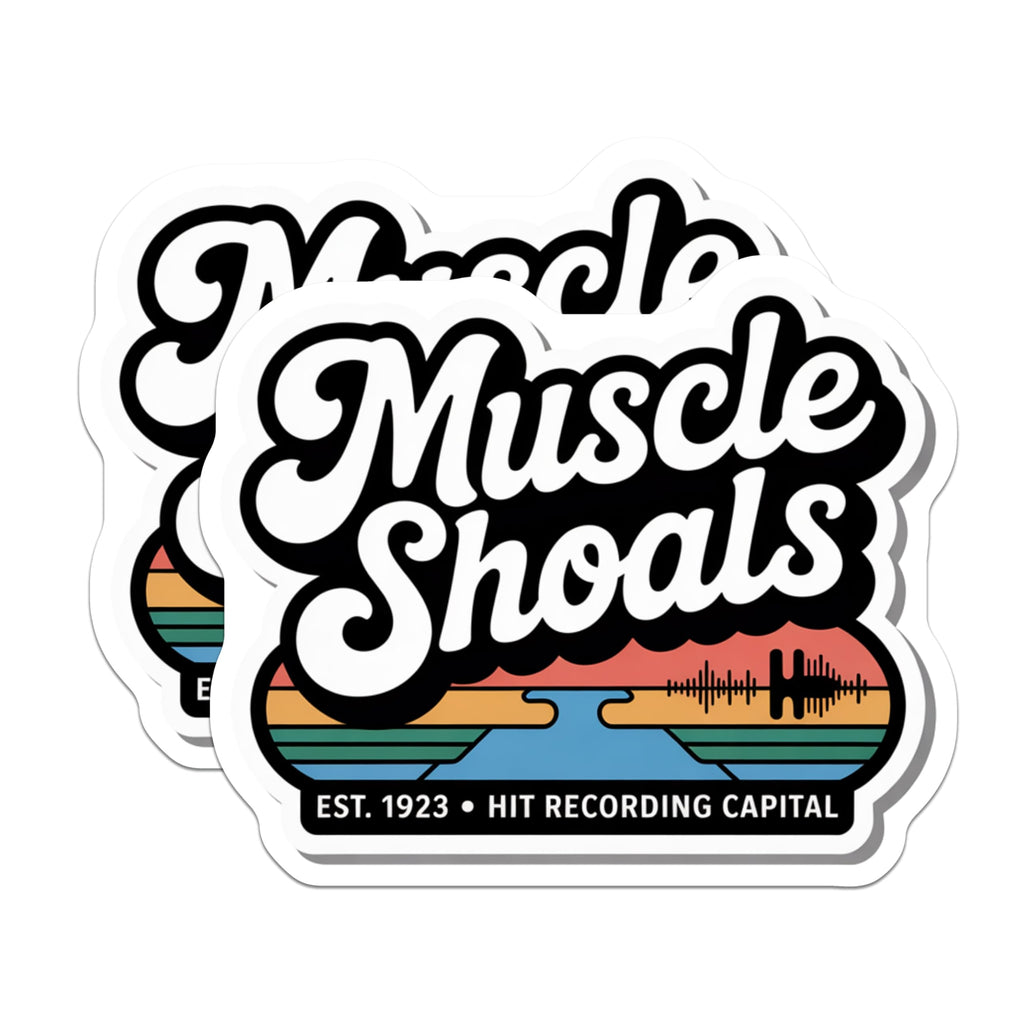 (2 Pack) Muscle Shoals Magnets - Hit Recording Capital Decor - Alabama Music City Souvenir - 5 Inches On Longest Side - Thick Durable Magnet - Made in USA - MAG19058