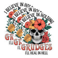 (3 Pack) Skull Holding Grudges Decals - Floral Skull - Laptop Decal - 3 Inches On Longest Side - Easy Peel & Apply - Made in USA - 3MCS1679