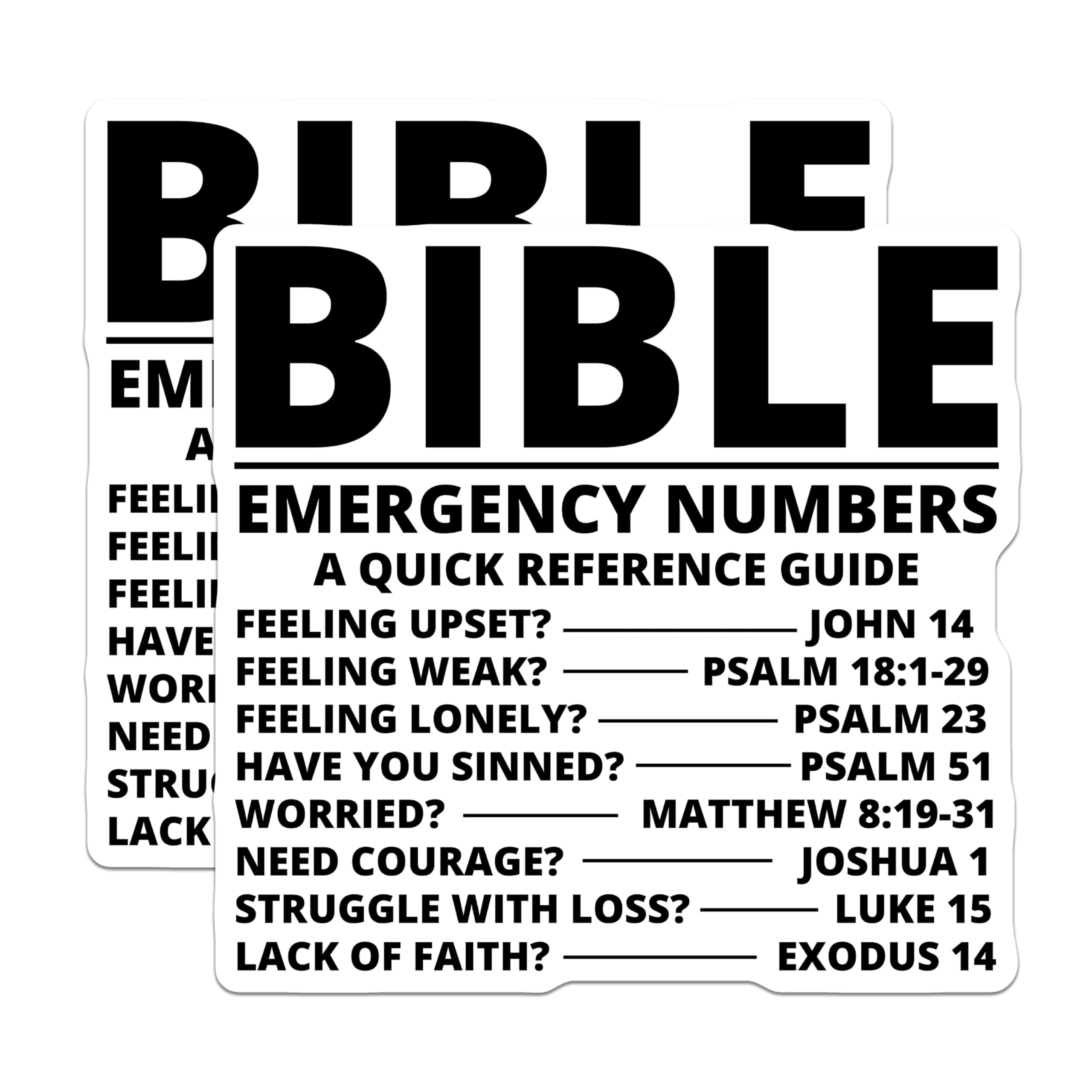 (2 Pack) Bible Emergency Numbers Magnets - Quick Reference Guide - Scripture Inspired Home - 5" On Longest Side - for Cars, Fridges, Toolboxes - Made in USA - MAG3874