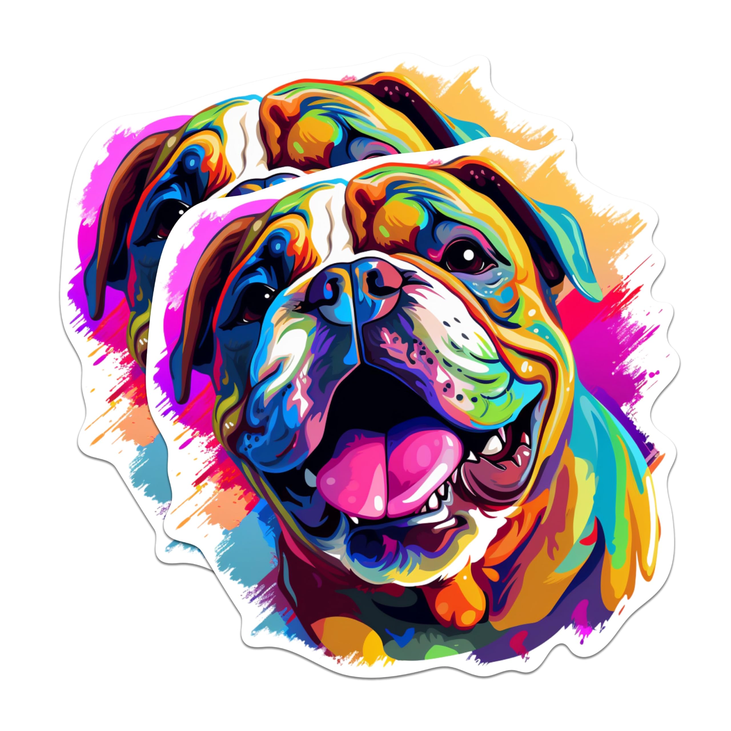(2 Pack) Bulldog Dog Breed Magnets - 5 Inches On Longest Side - Choose from Over 100 Dog Breeds - for Cars, Refrigerators, Toolboxes - Made in USA - MAG1800
