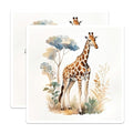 (2 Pack) Giraffe Art Stickers - Nature Scene - Animal Themed - 5" On Longest Side - Sticks to Smooth Flat Surfaces - Made in USA - BMCS8688
