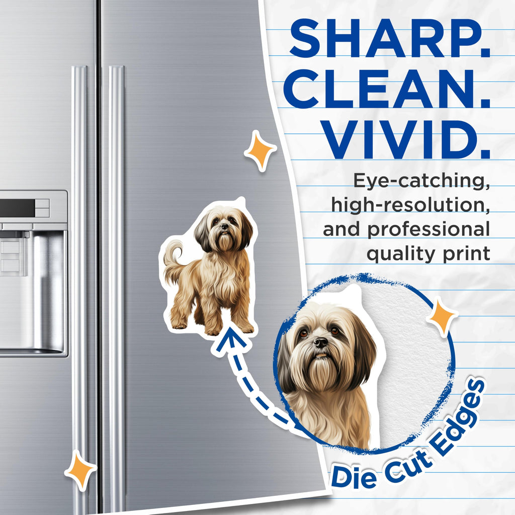 (2 Pack) Shih Tzu Magnets - Realistic Dog Art - Dog Lover Decor - 5 Inches On Longest Side - Thick Durable Magnet - Made in USA - MAG25406