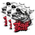 (3 Pack) Bass Fishing Decals - Bait Boss Decal - Laptop Decals - 3 Inches On Longest Side - Easy Peel & Apply - Made in USA - 3MCS2132