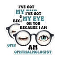 (2 Pack) Funny Ophthalmologist Stickers - Eye Doctor Humor - Medical Professional Decals - 5" On Longest Side - Sticks to Smooth Flat Surfaces - Made in USA - BMCS8089