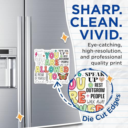 (2 Pack) Inspirational Quote Magnets Magnets - You are Allowed - Motivational Decor - 5" On Longest Side - Made in USA - Sticks to Refrigerators & Metal Surfaces - MAG9115