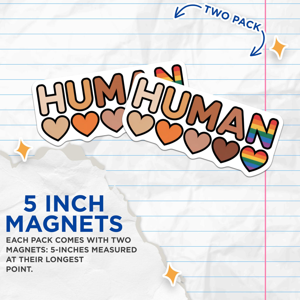 (2 Pack) Human Rights Magnets - Diversity and Inclusion - Equality Symbol - 5" On Longest Side - Premium Magnet - for Cars, Refrigerators, Toolboxes, Lockers - Made in USA - MAG15271