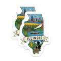 (2 Pack) Illinois State Magnets - Chicago Skyline - Abraham Lincoln Souvenir - 5" On Longest Side - Premium Magnet - for Cars, Refrigerators, Toolboxes, Lockers - Made in USA - MAG14669