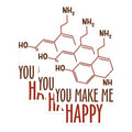 (3 Pack) Serotonin Decals - You Make Me Happy - Molecule Decals - 3 Inches On Longest Side - Easy Peel & Apply - Made in USA - 3MCS6786