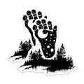 (2 Pack) Bigfoot Magnets - Sasquatch Cryptid Footprint - Celestial Forest Night Sky Decor - Mythical Creature Lore - 5 Inches On Longest Side - Thick Durable Magnet - Made in USA - MAG22227