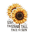 (2 Pack) Stand Tall Face The Sun Magnets - Sunflower Inspiration Magnets - Motivational Flower Magnets for Home Decor- 5" On Longest Side - for Fridges, Toolboxes, Cars - Made in USA - MAG3033