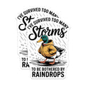 (2 Pack) Storm Survivor Duck Magnets - Funny Raindrop Quote - Resilient Mallard Art - 5 Inches On Longest Side - Thick Durable Magnet - Made in USA - MAG23073