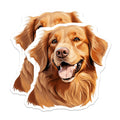 (2 Pack) Golden Retriever Magnets - Happy Dog Breed Art - Pet Lover Home Decor - 5 Inches On Longest Side - Thick Durable Magnet - Made in USA - MAG24824