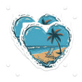 (2 Pack) Beach Scene Magnets - Tropical Ocean Decor - Summer Vacation Vibes - 5 Inches On Longest Side - Thick Durable Magnet - Made in USA - MAG29937