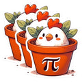 (3 Pack) Pi Chicken Decals - Math Lover - Funny Chicken Decal - 3 Inches On Longest Side - Easy Peel & Apply - Made in USA - 3MCS6923