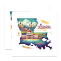 (2 Pack) Louisiana State Map Stickers - Watercolor Louisiana Landmark Stickers - Travel Souvenir Stickers - 5" On Longest Side - Sticks to Smooth Flat Surfaces - Made in USA - BMCS5153