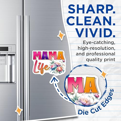 (2 Pack) Mama Life Magnets - Floral Design - 5" On Longest Side - for Cars, Fridges, Toolboxes - Made in USA - MAG8183