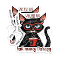 (2 Pack) Sarcastic Cat Magnets - Bail Money Therapy - Attitude Magnets - Funny Quotes Magnets - 5" On Longest Side - for Cars, Fridges, Toolboxes - Made in USA - MAG4334