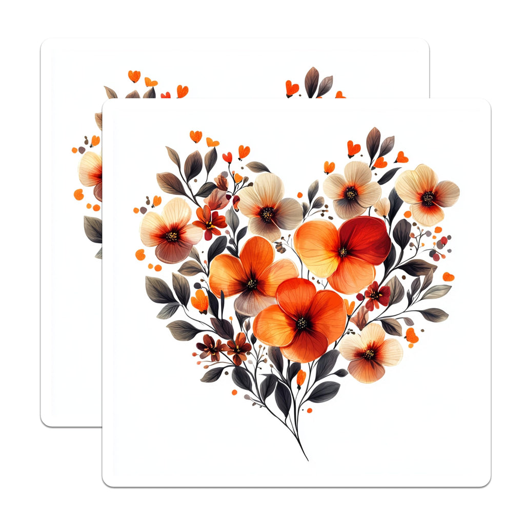 (2 Pack) Botanical Heart Magnets - Floral Love Decor - Boho Kitchen Aesthetic - Nature Lover Refrigerator Magnets - 5 Inches On Longest Side - Thick Durable Magnet - Made in USA - MAG28517