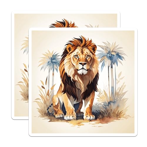 (2 Pack) Lion Magnets Magnets - Wildlife Kitchen Decor - 5" On Longest Side - Made in USA - Sticks to Refrigerators & Metal Surfaces - MAG8696
