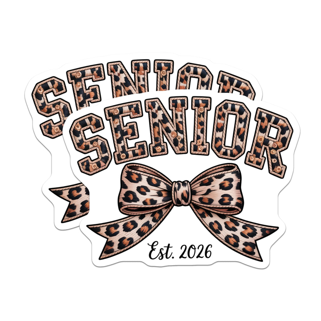(2 Pack) Senior Magnets - Class of 2026 Leopard Print - Graduation High School College - 5 Inches On Longest Side - Thick Durable Magnet - Made in USA - MAG20019