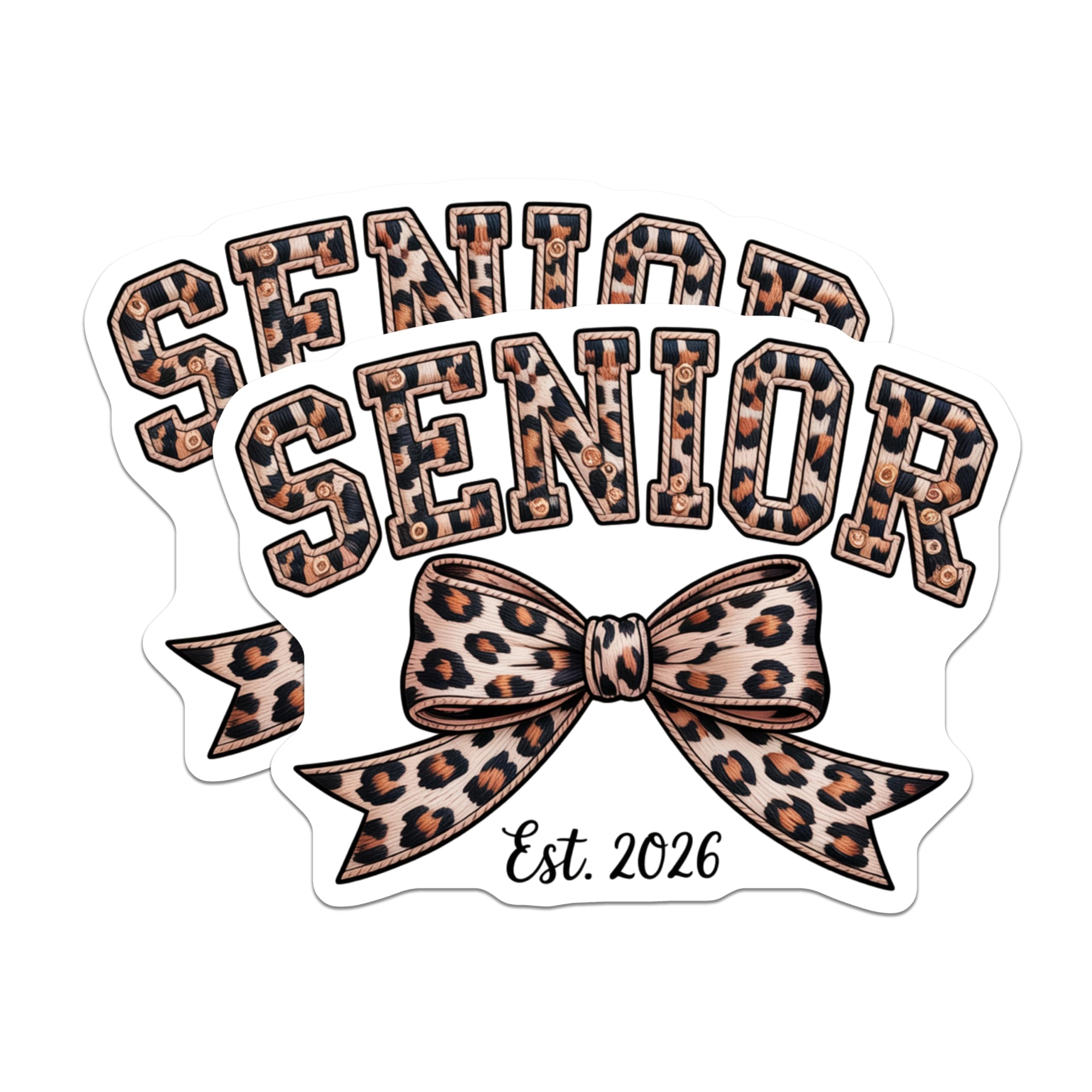 (2 Pack) Senior Magnets - Class of 2026 Leopard Print - Graduation High School College - 5 Inches On Longest Side - Thick Durable Magnet - Made in USA - MAG20019