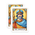 (2 Packs) The Emperor Tarot Card Stickers - Spiritual Mystical Metaphysical Decals - 5 Inches On Longest Side - Premium Vinyl Decal - Sticks to Any Smooth Flat Surface - Made in USA - BMCS2258