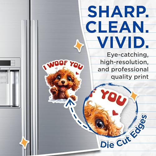 (2 Packs) I Woof You Poodle Magnets - Poodle Dog Breed Magnets - 5 Inches On Longest Side - Premium Magnet - for Fridges, Toolboxes, Cars - Made in USA - MAG2529