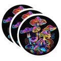 (3 Pack) Mushroom Decals - Neon Fungi Stickers - Psychedelic Art Laptop Decals- 3 Inches On Longest Side - Easy Peel & Apply - Made in USA - 3MCS5331
