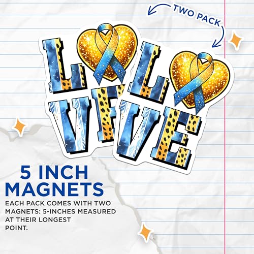 (2 Pack) Love Magnets - 5" On Longest Side - for Cars, Fridges, Toolboxes - Made in USA -