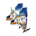 (2 Pack) New York City Landmarks Stickers - Statue of Liberty - NYC Skyline Decal - 5" On Longest Side - Sticks to Smooth Flat Surfaces - Made in USA - BMCS6301
