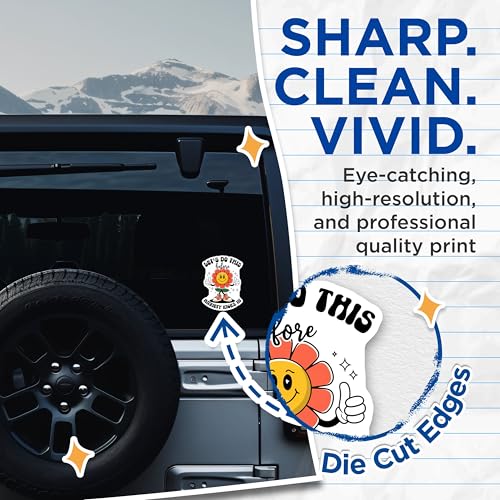(2 Pack) Motivational Flower Stickers - Let's Do This Stickers - Anxiety Support Stickers - 5" On Longest Side - Sticks to Smooth Flat Surfaces - Made in USA - BMCS5140