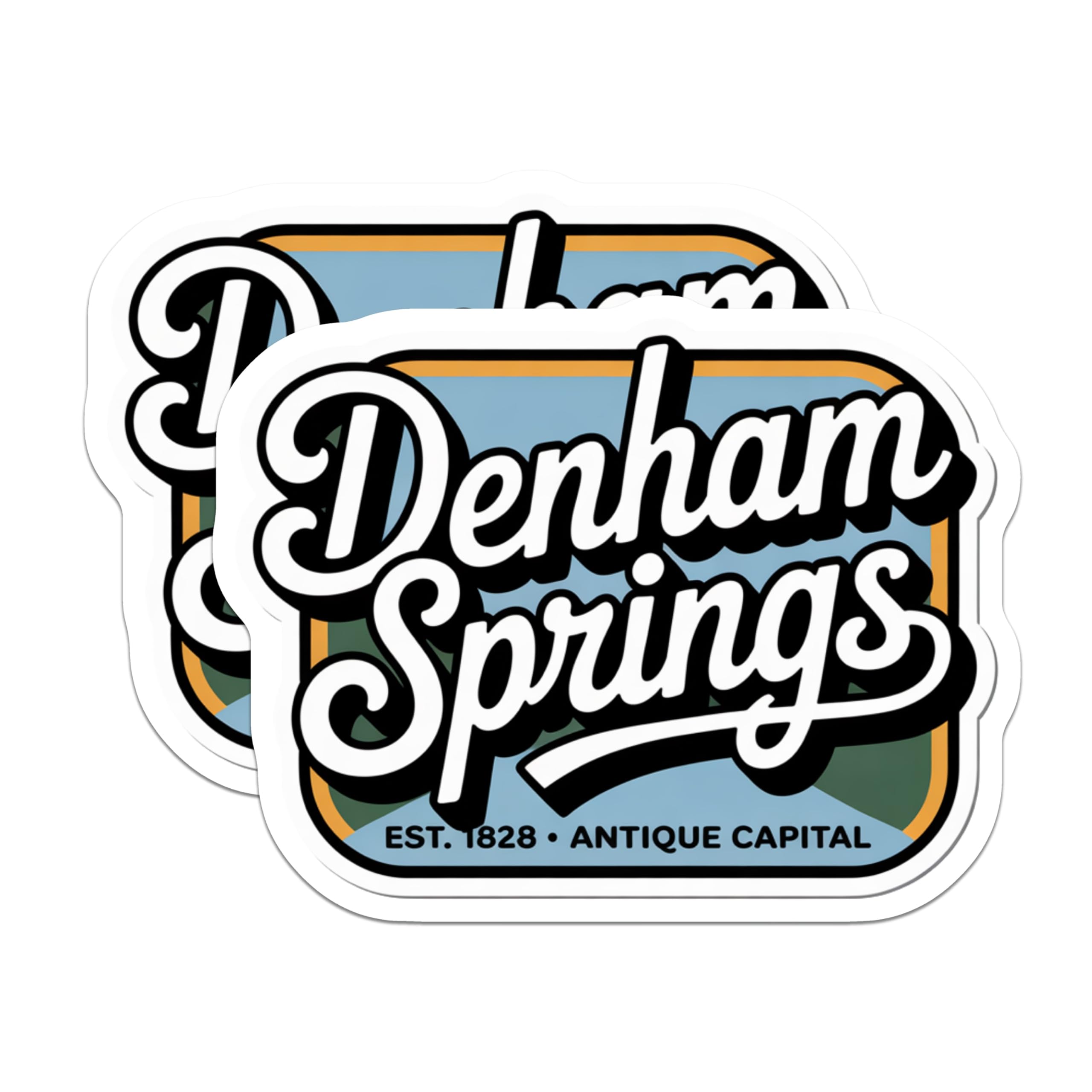 (2 Pack) Denham Springs Magnets - Antique Capital - Louisiana Souvenir - 5" On Longest Side - Premium Magnet - for Cars, Refrigerators, Toolboxes, Lockers - Made in USA - MAG17155